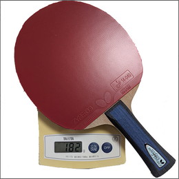 25560　【卓球　中古】　　特Aラバー貼りラケット　FL/